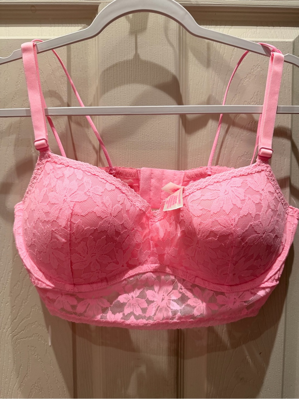 Victoria's Secret Pink Lace Longline Bra